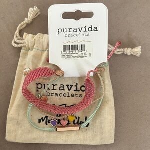 Pura Vida Monthly Club Spring Set with enamel bar + Heart Charms